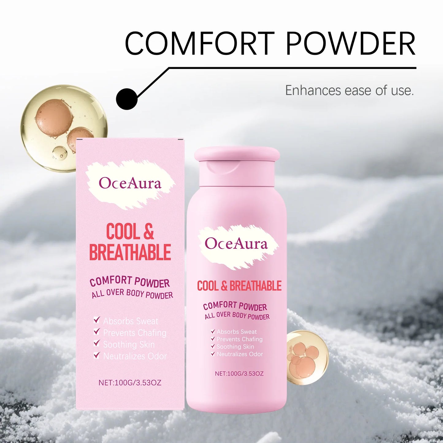 OceAura Talcum Body Powder – Odor & Sweat Control 100g