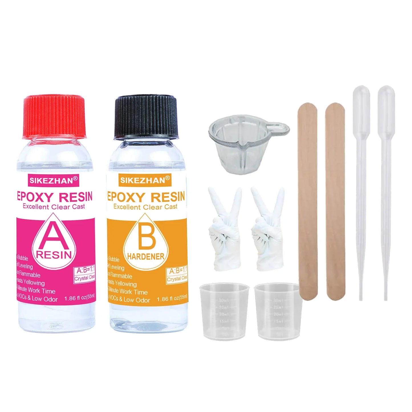 Crystal Clear Epoxy Resin Kit 1:1 Mix – Non-Yellowing 32oz