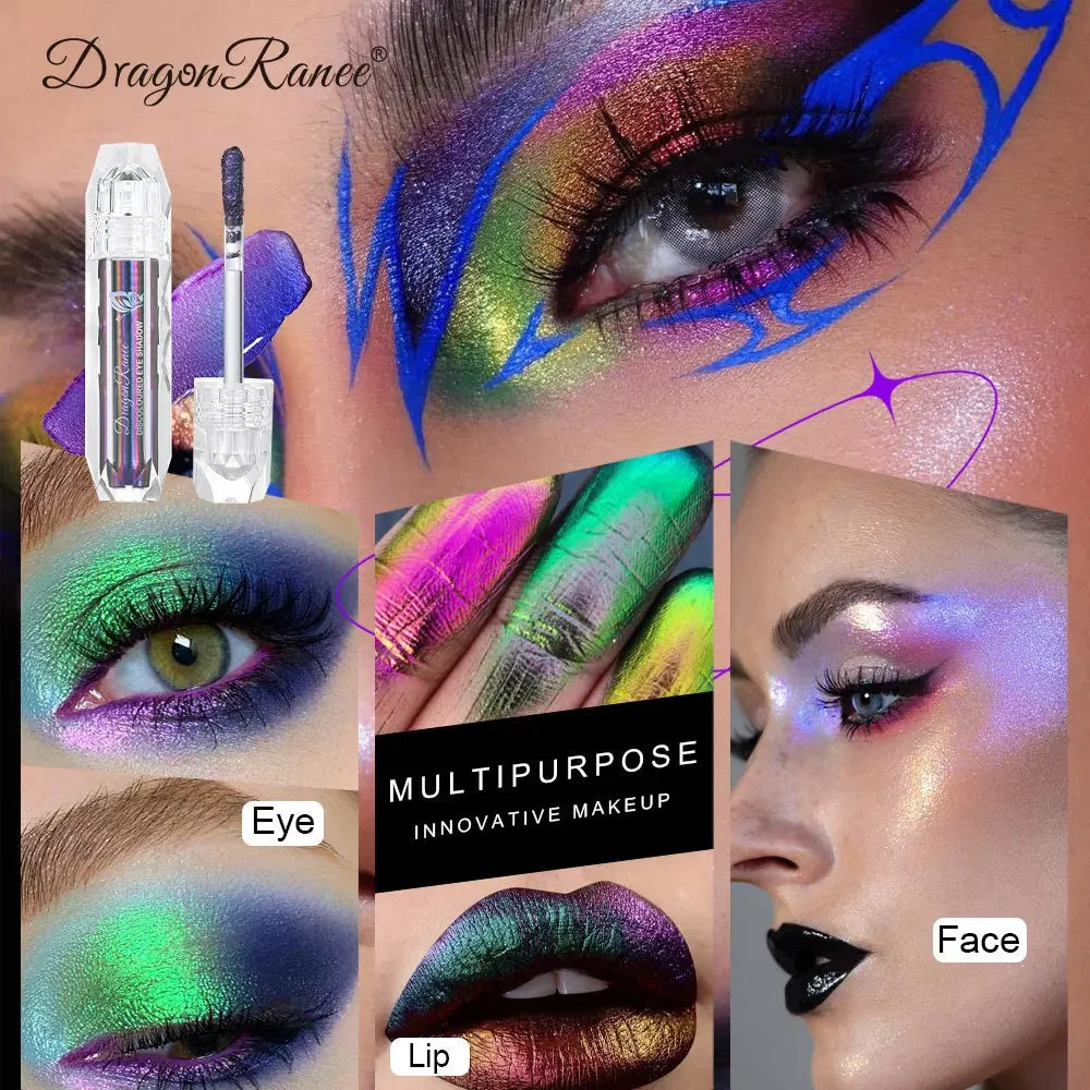 Holographic Glitter Eye Shadow & Lip Gloss Stick | Metallic