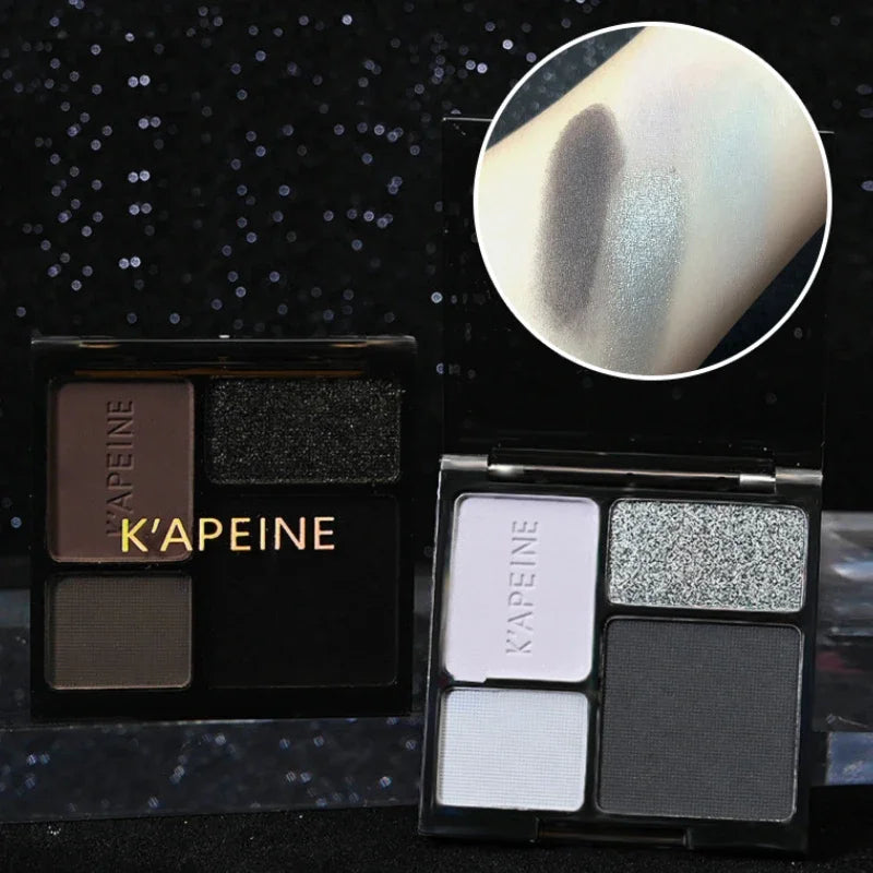 4-Color Punk Smokey Eyeshadow Palette – Glitter Matte Shimmer