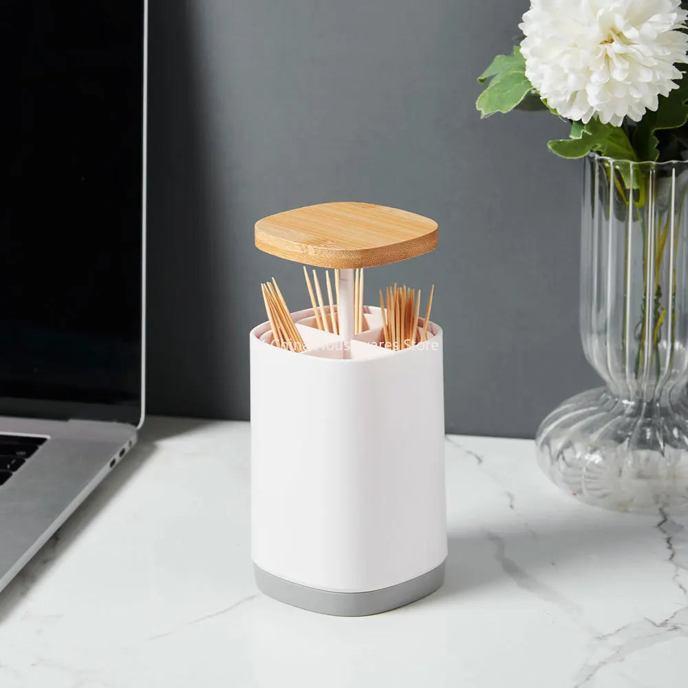 Household creative press-type toothpick box large-capacity grid toothpick tube simple personality toothpick storage tube Peaceful Pleasures Health and Wellness