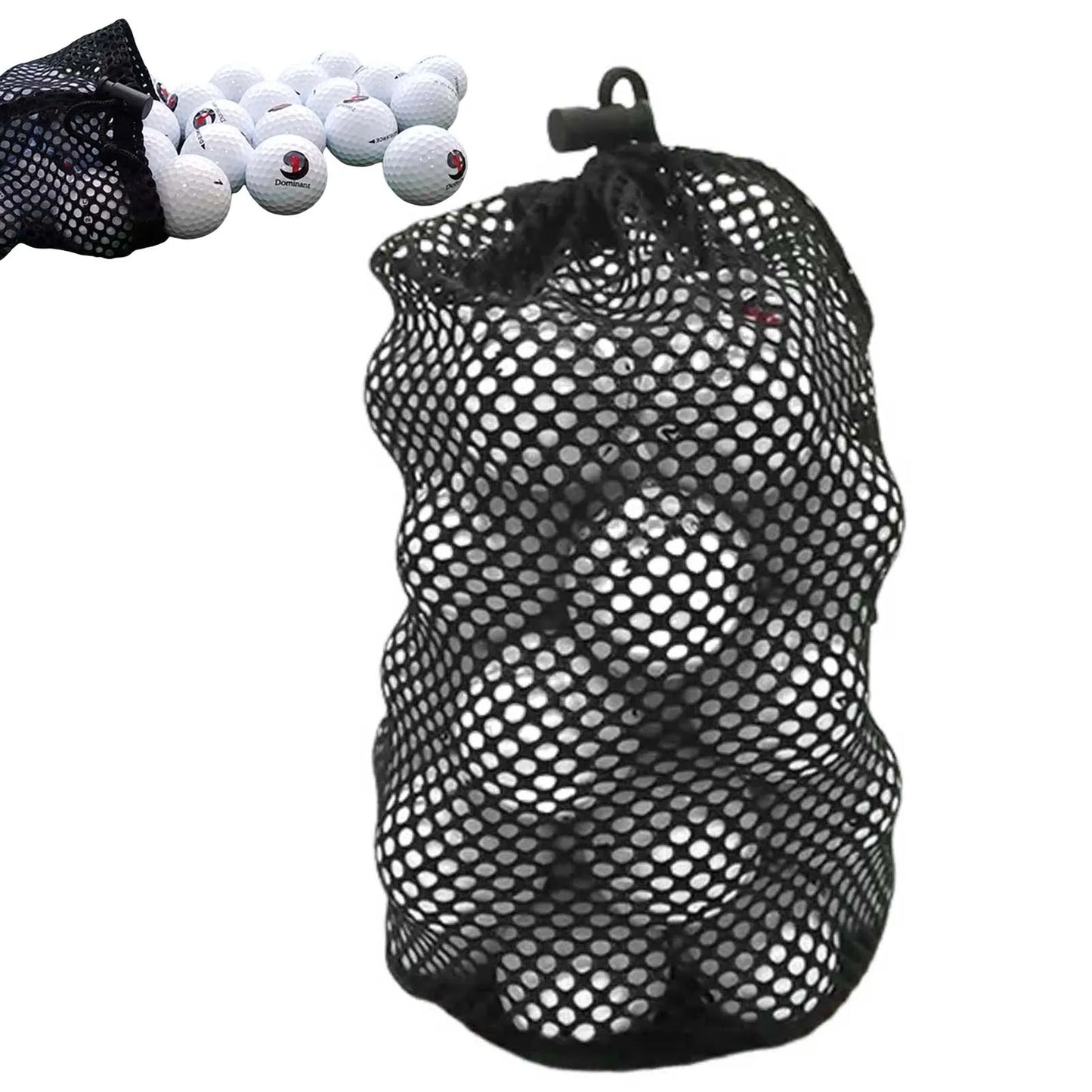 Black Golf Ball Pouch Bag with Durable Nylon Material Sports Mesh Net Bag Suitable for Outdoor Gyms Travel Peaceful Pleasures Health and Wellness L