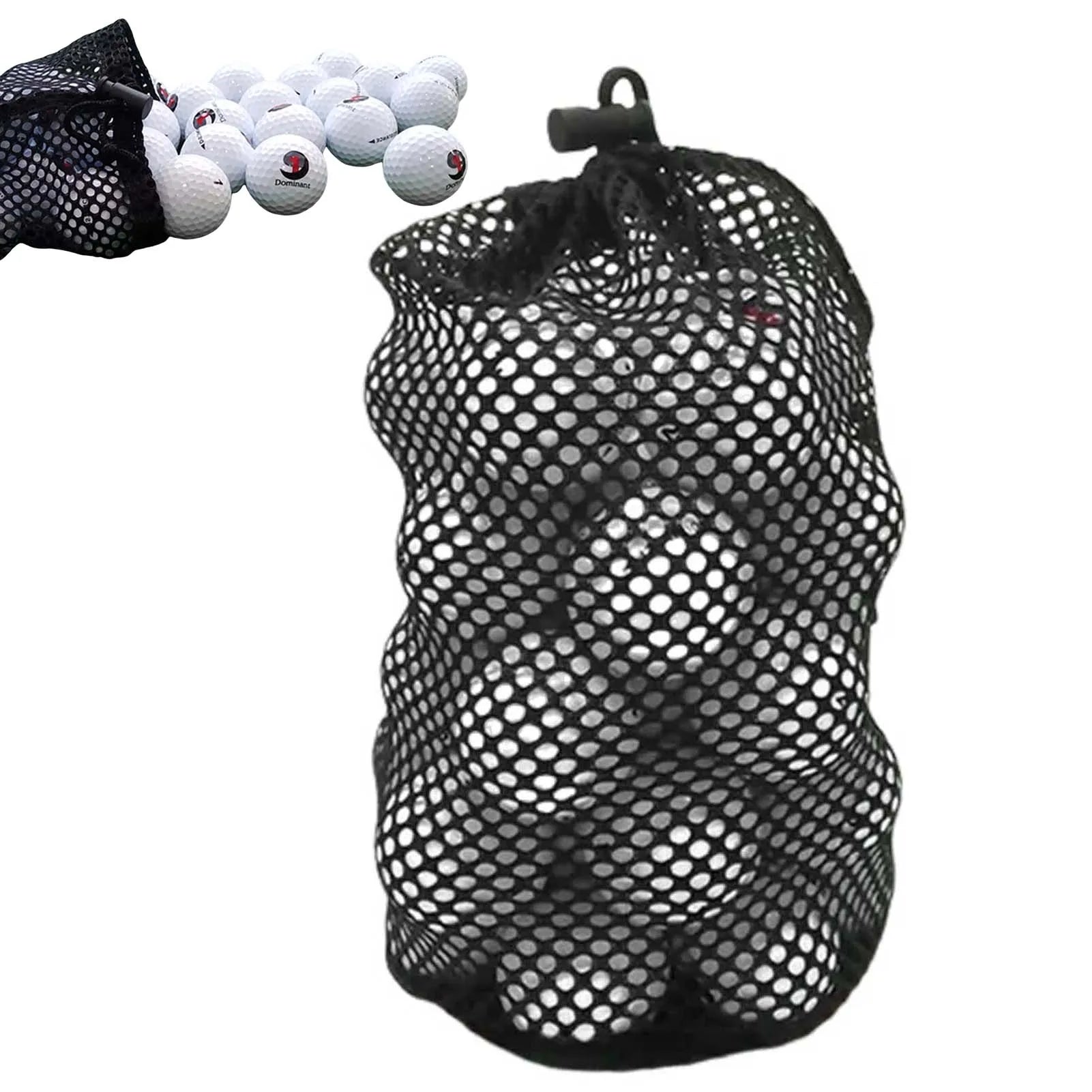 Black Golf Ball Pouch Bag with Durable Nylon Material Sports Mesh Net Bag Suitable for Outdoor Gyms Travel Peaceful Pleasures Health and Wellness L