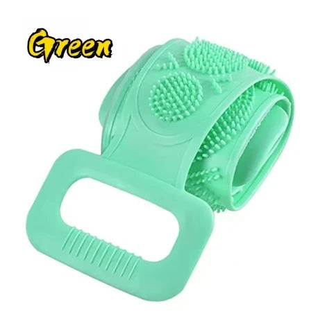 Silicone body sponge exfoliating back scrubber for peeling, massaging, relaxing, full body bathing tools for both men and women Peaceful Pleasures Health and Wellness green