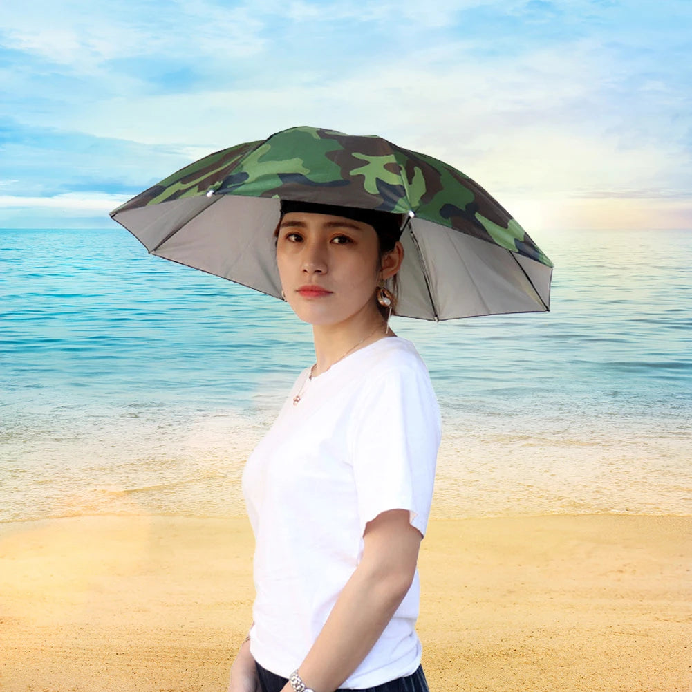 Hands-Free Umbrella Hat Cap – 27" UV & Waterproof, Fishing Peaceful Pleasures Health and Wellness