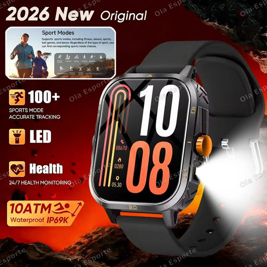 Ola Esporte HW12 Military Smartwatch | Flashlight & Bluetooth Call Sports Smartwatch Peaceful Pleasures Health and Wellness
