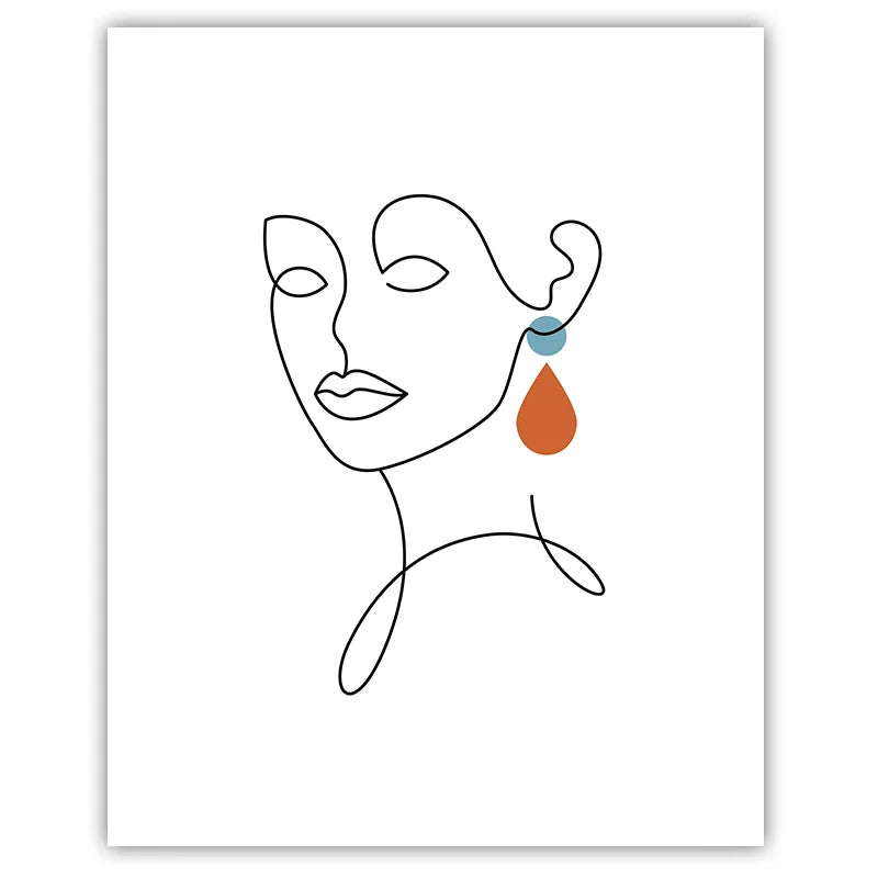 Abstract Wall Art Modern Fashion Woman Line Canvas Painting Minimalist Poster Print for Girl Bedroom Living Room Wall Decor Peaceful Pleasures Health and Wellness 03 15x20cm No Frame China Mainland