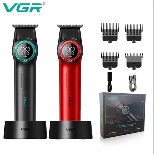 VGR Hair Trimmer Professional USB Hair Clipper Rechargeable Cordless Haircut LED DISPLAY Electric BLDC Motor Trimmer for V-977 Peaceful Pleasures Health and Wellness