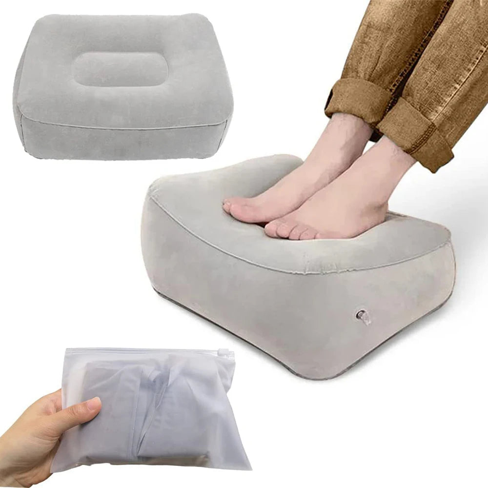 Inflatable Soft Footrest Pillow PVC Inflatable Foot Rest Pillow Cushion Air Travel Office Home Leg Up Relaxing Feet Almohada Peaceful Pleasures Health and Wellness