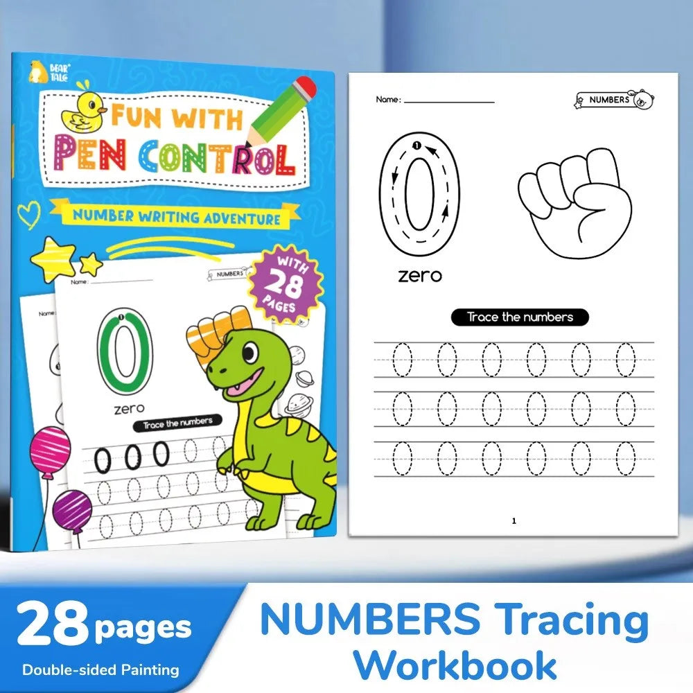 Preschool Pen Control Practice Book Kids Numbers Tracing Workbook