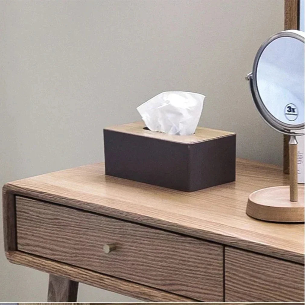 Bamboo Solid Wood Tissue Box Cover | Decorative Napkin Holder