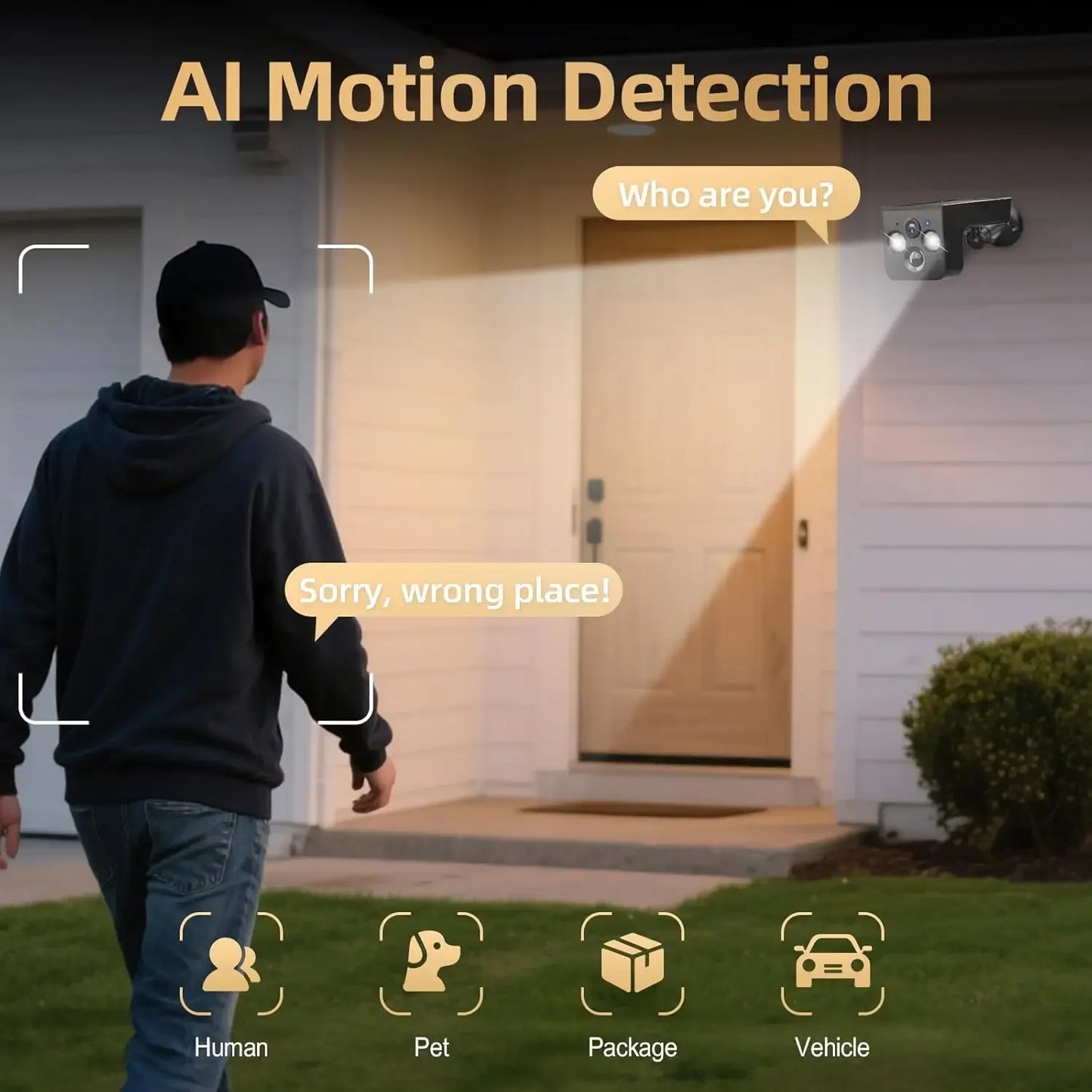 Wireless Solar Security Camera 2K Outdoor AI Motion Detection Color Night Vision Waterproof 2-Pack Peaceful Pleasures Health and Wellness