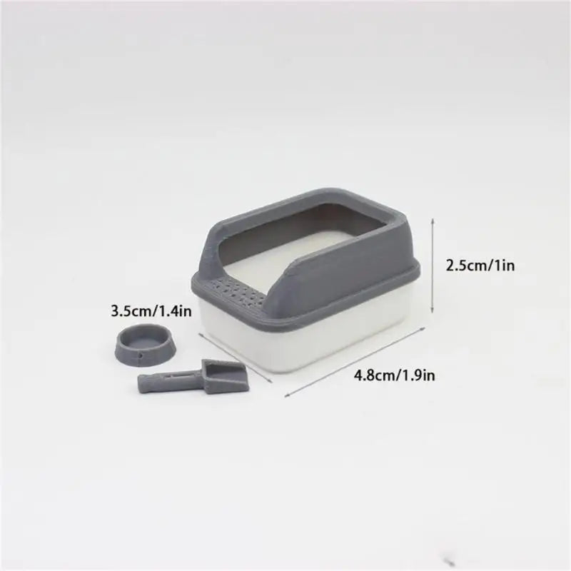 1:12 Dollhouse Miniature Pet Litter Box Set – Cat Playset