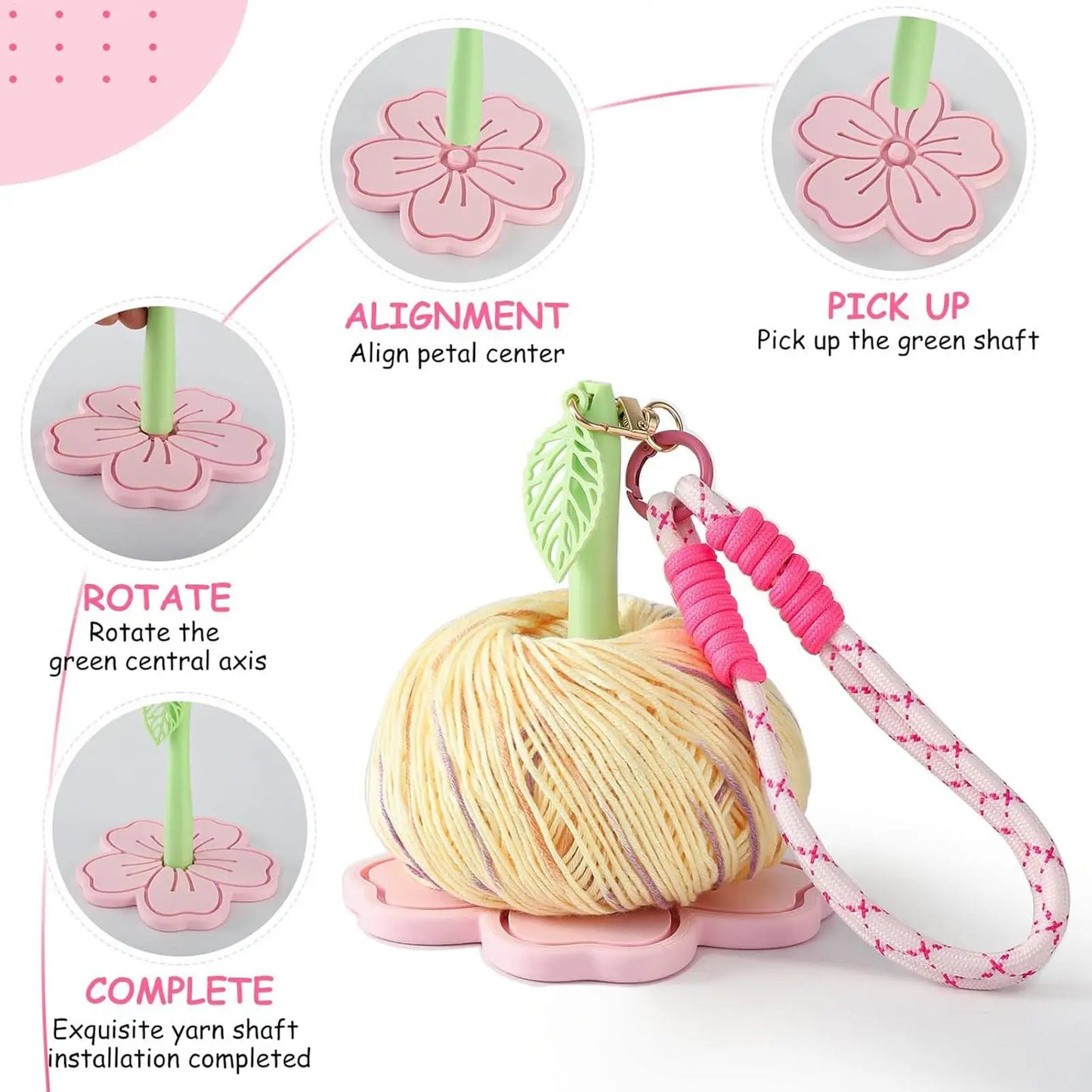 Wrist Yarn Holder – 3D Flower Crochet & Knitting Organizer
