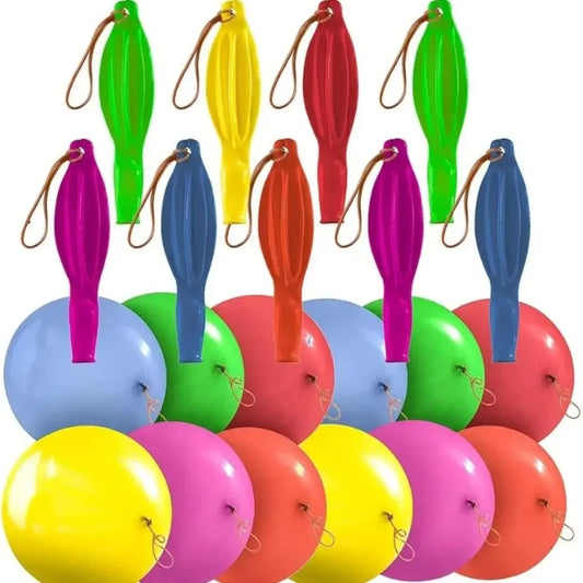 10Pcs Punch Balloons with Rubber Band 18inch Thicken Fun Ballon Birthday Party Baby Shower Kids Daily Games Wedding Decoration Peaceful Pleasures Health and Wellness