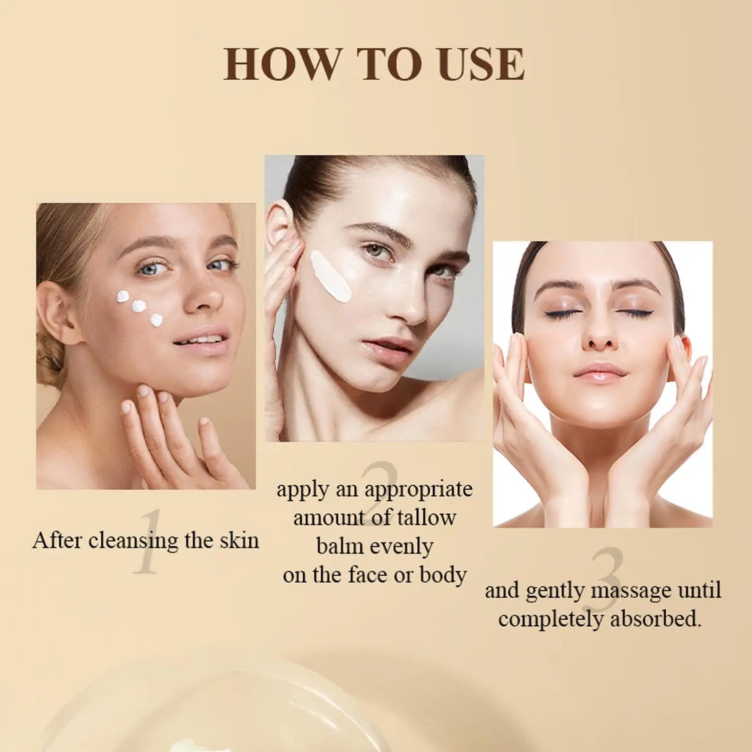 60g Beef Tallow Paste For Skin Care Beef Neck Balm Grass Fed Tallow Wild Honey Skin Moisturizer Face And Body Peaceful Pleasures Health and Wellness