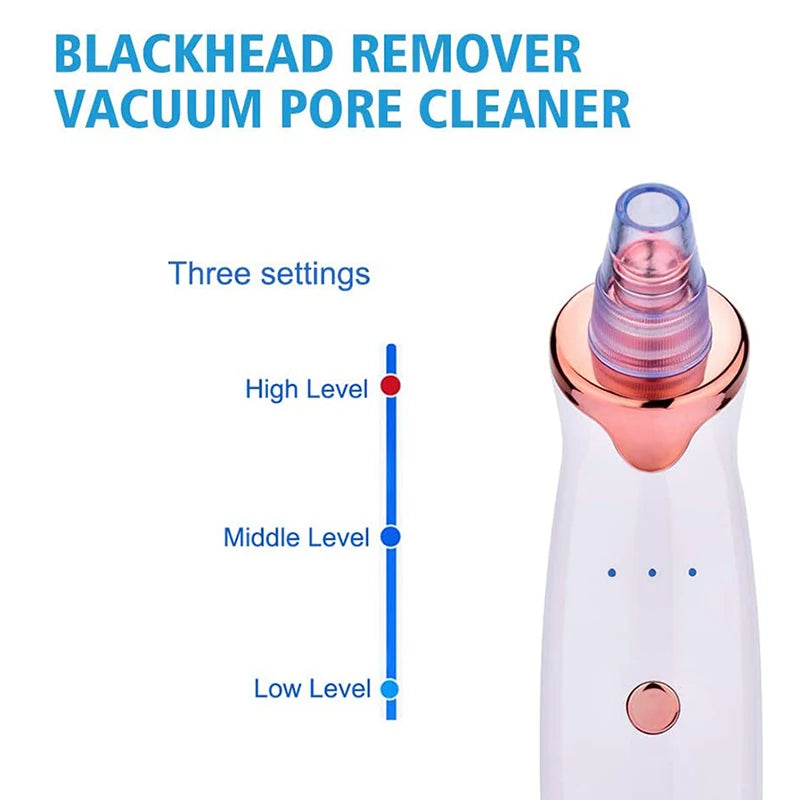 Blackhead Remover Diamond Dermabrasion Nose Vacuum Pore Cleanser Acne Pimple Suction Extractor USB Rechargeable Skin Care Tool Peaceful Pleasures Health and Wellness