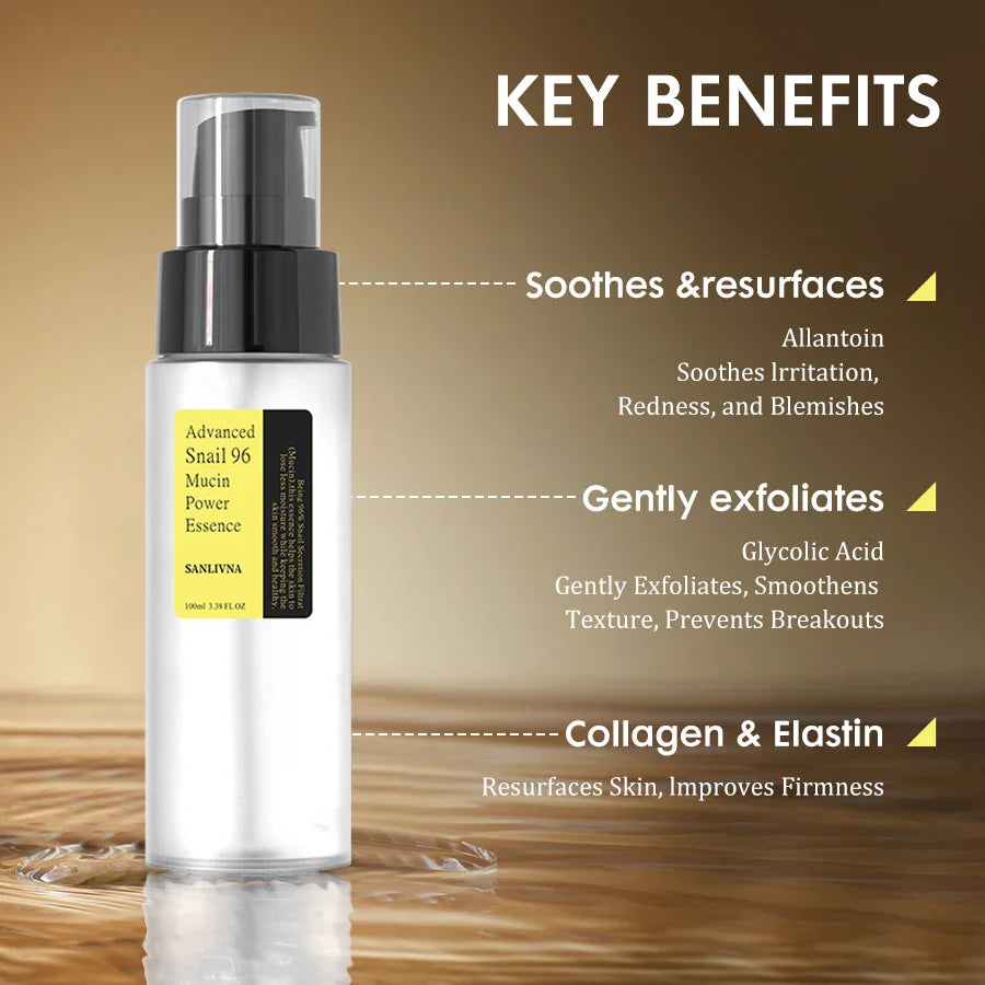 SANENDI Snail Mucin 96% Facial Essence & Cleanser | Moisturizing