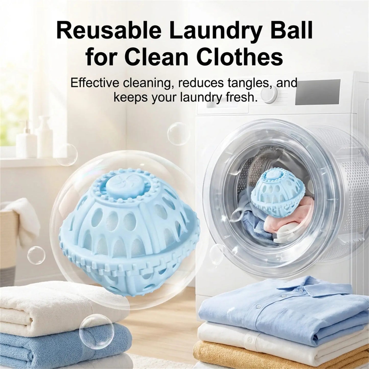 Laundry Ball For Washing Machine Anti Tangling Drum Cleaner Stain Remover Washing Ball Durable Friendly Material Compatible With Peaceful Pleasures Health and Wellness