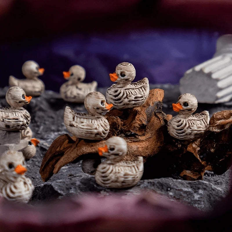 10 Cute Gothic Skeleton Duck Resin Figurine Desk Decoration Halloween