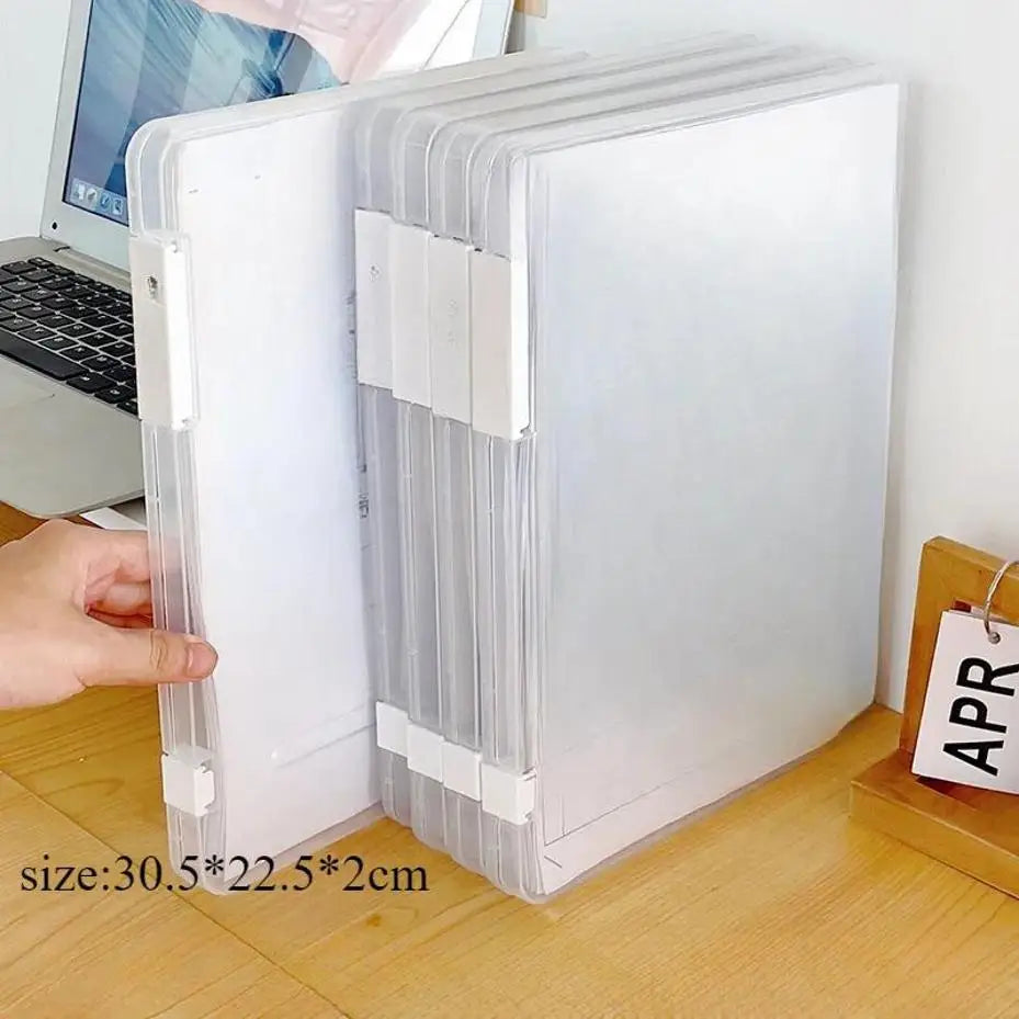 A4 File Storage Box Waterproof Dustproof Transparent Plastic Document
