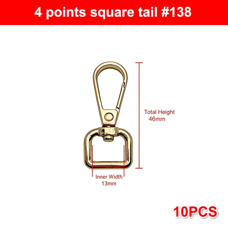 10Pcs Zinc Alloy Swivel Snap Hooks | DIY Bag & Keychain Hardware
