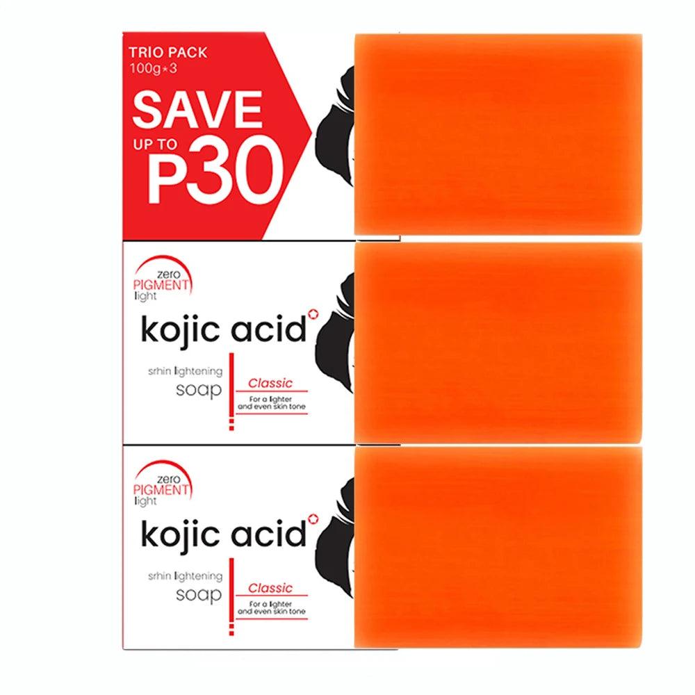 Handmade Kojic Acid Soap Gentle Cleanser with Vitamin C for Face & Body Oil Control Radiance Care Non-Drying Formula Skin Care Peaceful Pleasures Health and Wellness C 100gx3Bars