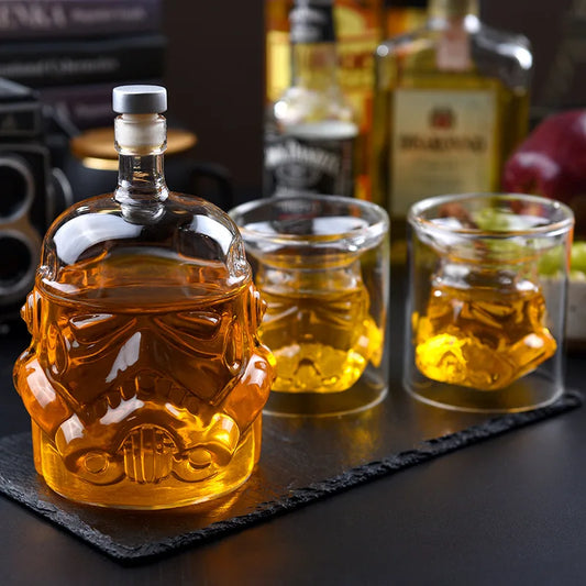 Wine Glass Set Storm Trooper Helmet Whiskey Decanter Whiskey Glass Cup Wine Glasses Accessories Creative Men Gift Bar Party Hot Peaceful Pleasures Health and Wellness
