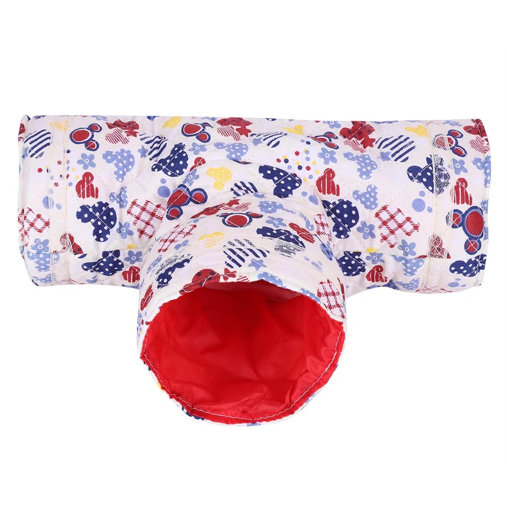 Pet Hamster Tunnel Exercise Tube Nylon Inner Lining Bright Color Fabric Cloth for Guinea Pig Rabbit Ferret Hamster Peaceful Pleasures Health and Wellness beige