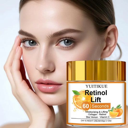 YUITIKUE 60 Seconds Retinol Lift Cream 60g with Collagen & Vitamin C, Moisturizing & Lifting Day & Night Cream Peaceful Pleasures Health and Wellness
