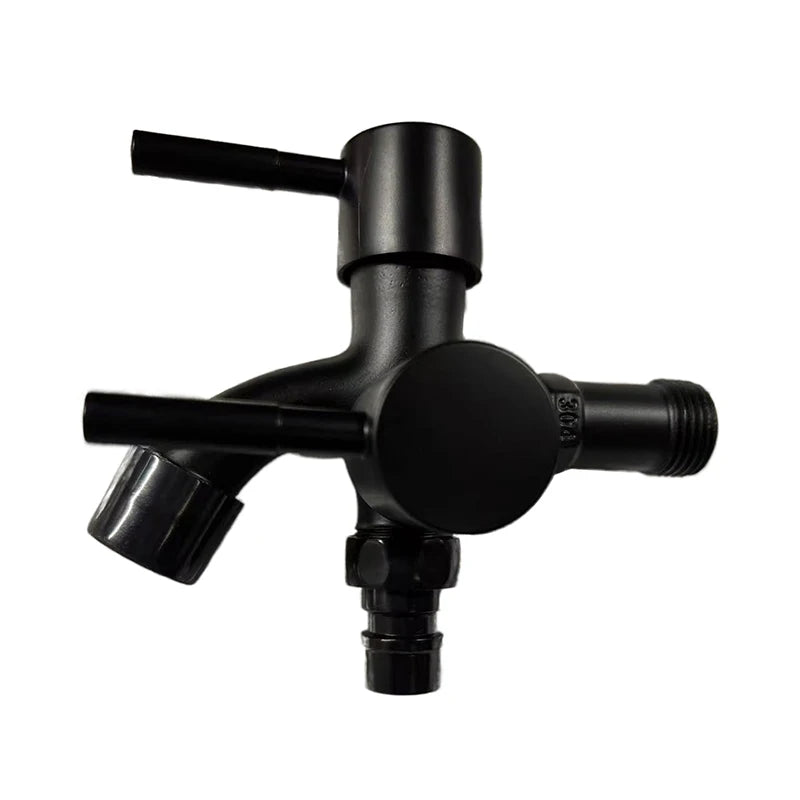 Multifunction Double-outlet Washing Machine Faucet 304 Stainless Steel Faucet One Into Two Out Outdoor Garden Sink Pool Faucet Peaceful Pleasures Health and Wellness A4
