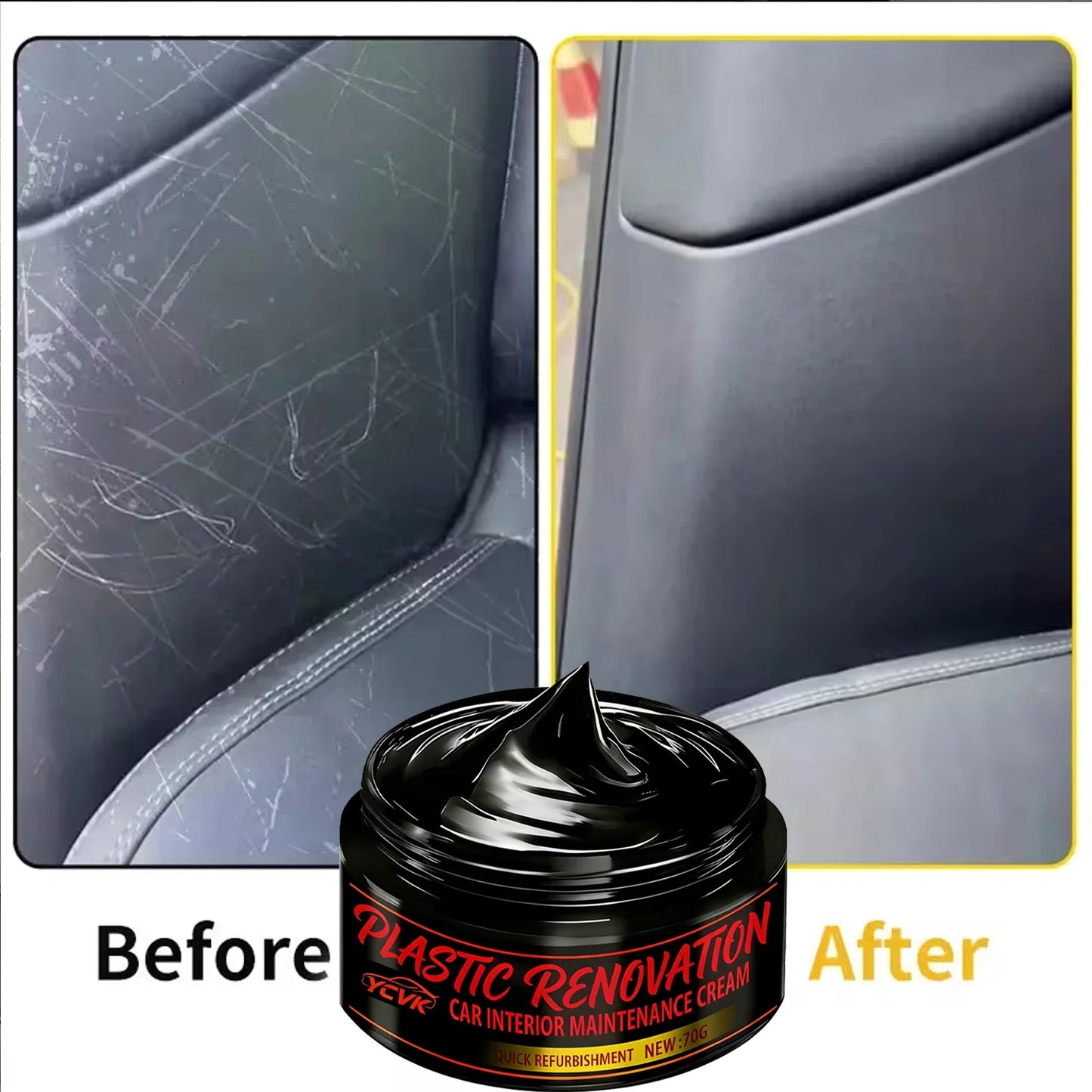 Car Interior Plastic & Leather Restorer Cream 70g | Dashboard