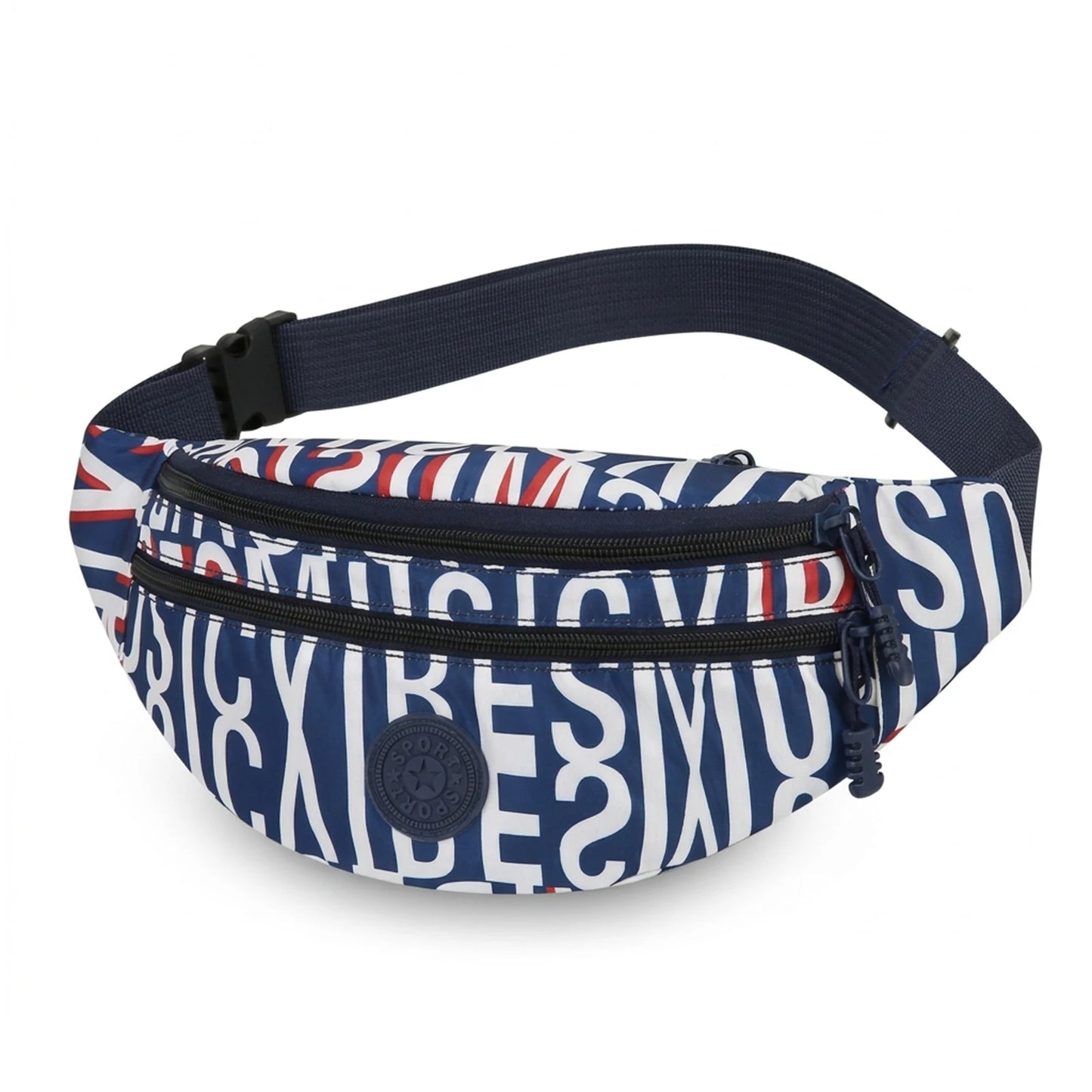 Unisex Crossbody Bag Lightweight Shoulder Waist Pack Outdoor Print Design Peaceful Pleasures Health and Wellness Blue