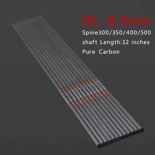 ACCMOS Pure Carbon Arrows ID8 Spine 300 350 400 500 Archery Hunting Peaceful Pleasures Health and Wellness 400sp-24pc