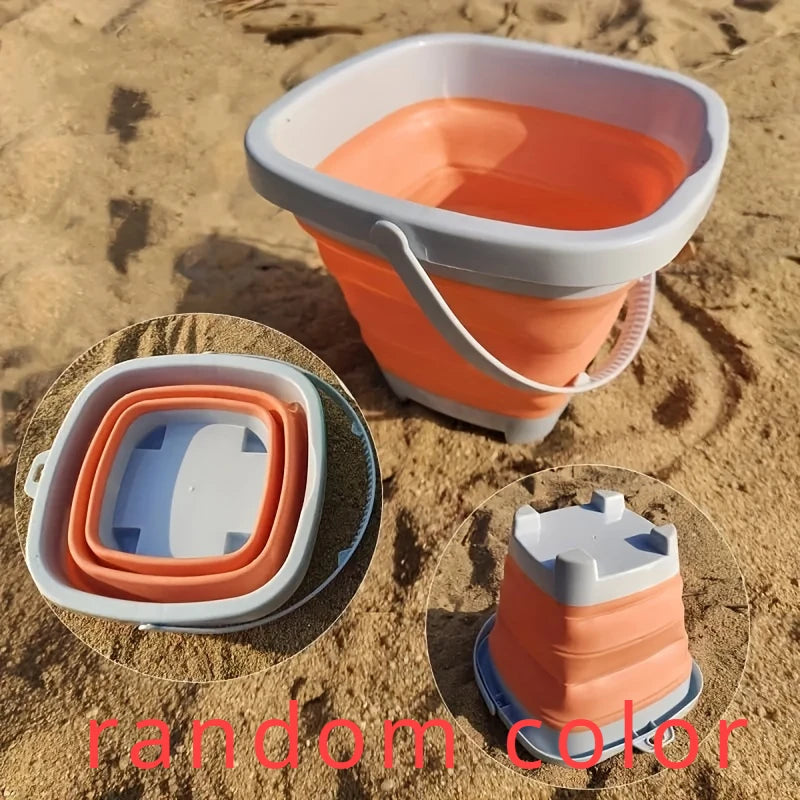 Kids Beach Sand Toys 11-Pc Set | Collapsible Bucket & Molds