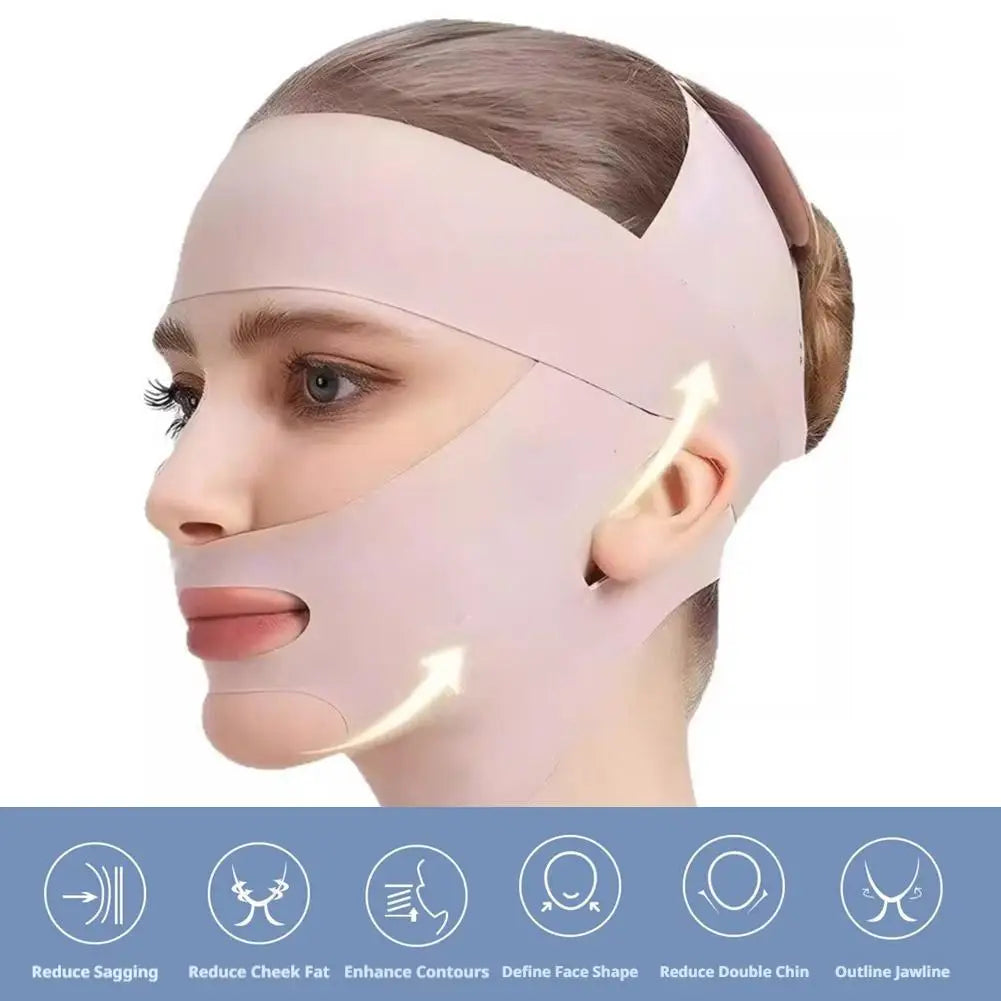 Facial Shaping Band V Line Face Shaper Double Chin Reducer Face Slimming Bandage Shape Lift Face Thining Band Massage Slimmer Peaceful Pleasures Health and Wellness