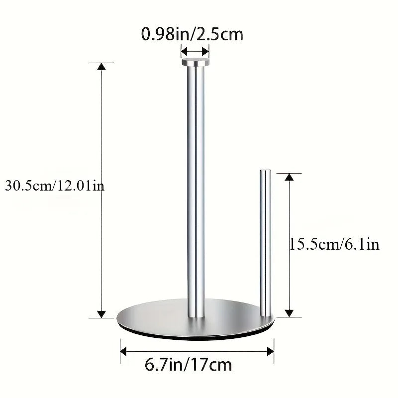 Stainless Steel Paper Towel Holder | Weighted Base Countertop