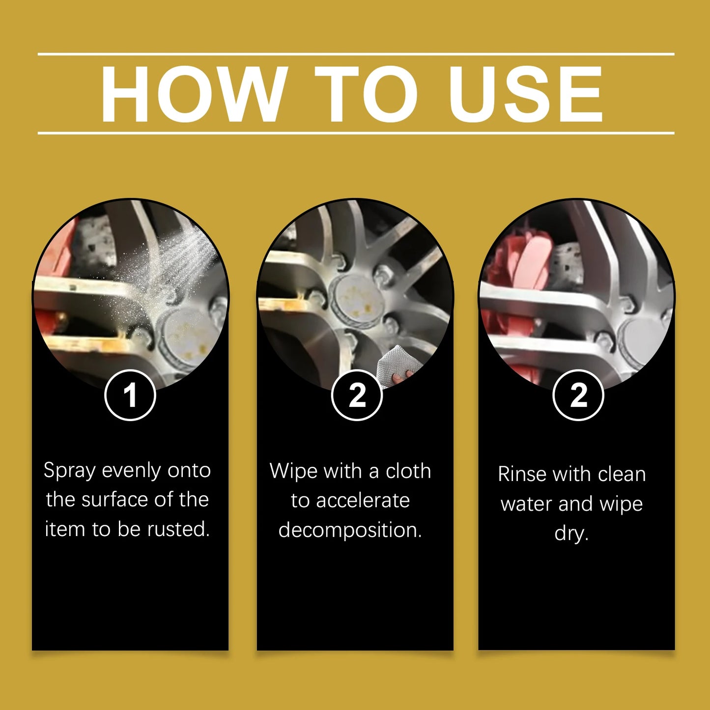Rayhong 30ml Metal Rust Remover Spray | Car Hub Polish & Protect