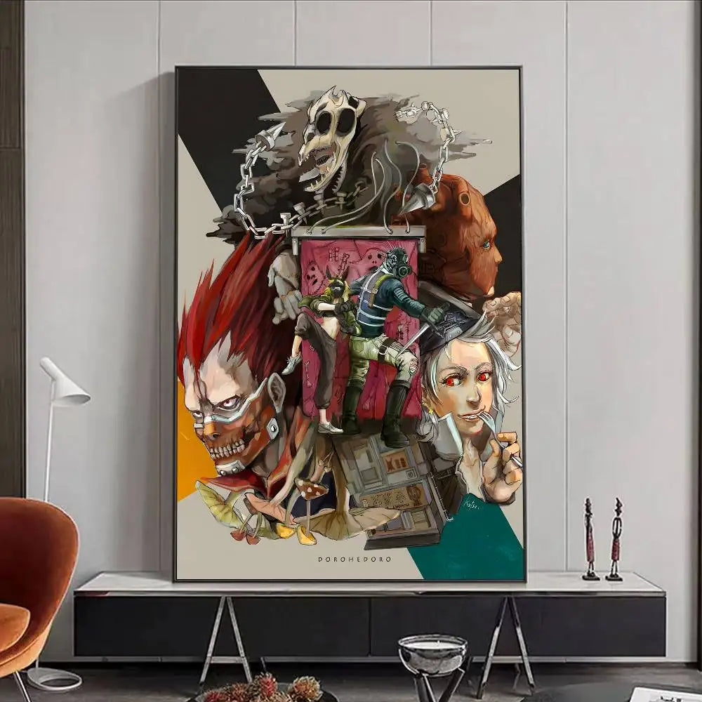 Dorohedoro Anime Figure Horror Monster Poster HD art poster for home living room bar office decoration sticky, waterproof Peaceful Pleasures Health and Wellness