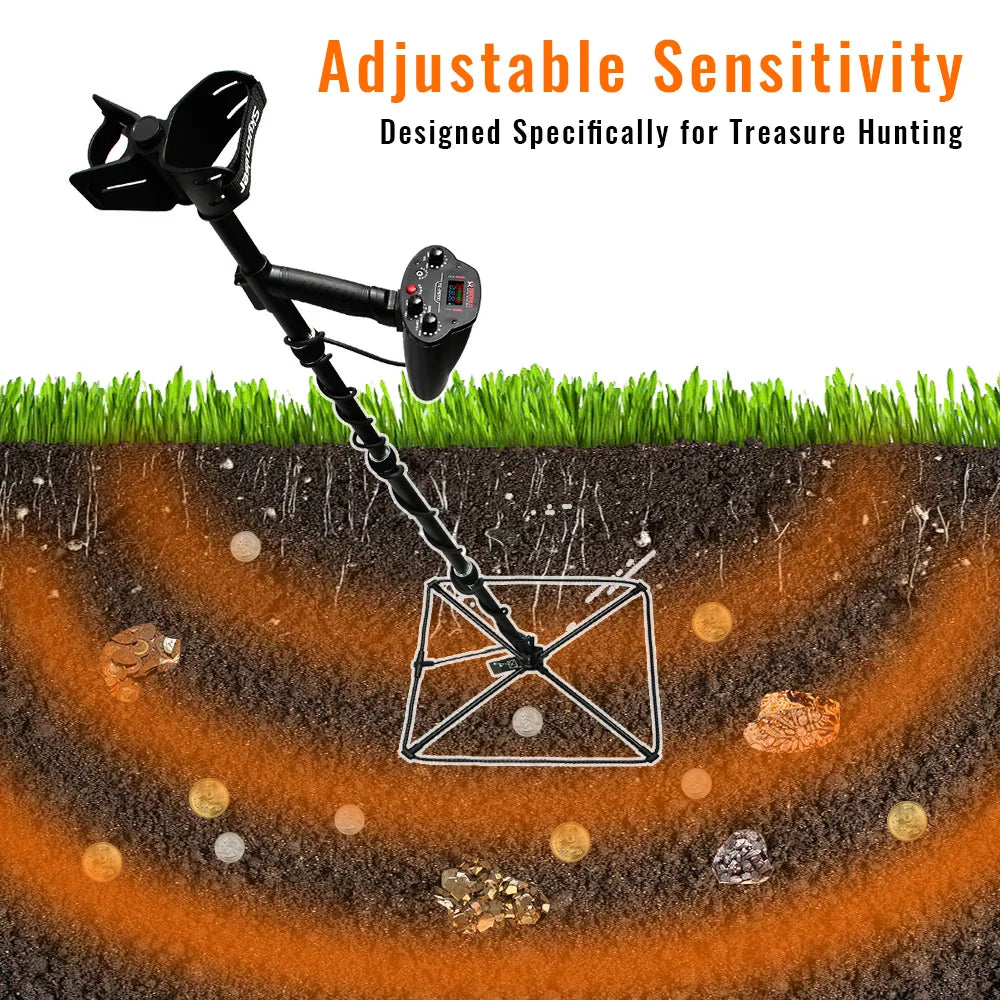 Professional adjustable height metal detector.Detection depth up to 2.8M, adjustable sensitivity, high precision,Rechargeable Peaceful Pleasures Health and Wellness