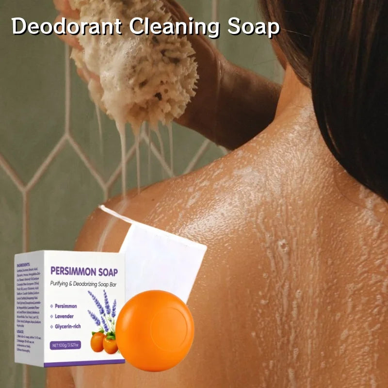Persimmon Lavender Soap Bar 100g Purifying Deodorizing Gentle Cleansing Bar Natural Ingredients For Skin Refreshing Daily Use Peaceful Pleasures Health and Wellness