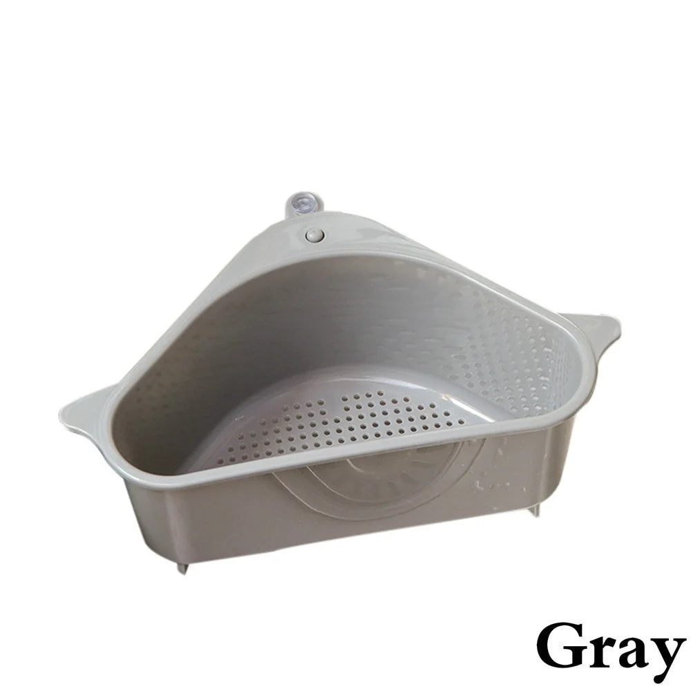 Kitchen Triangular Sink Strainer Drain Fruit Vegetable Drainer Sponge