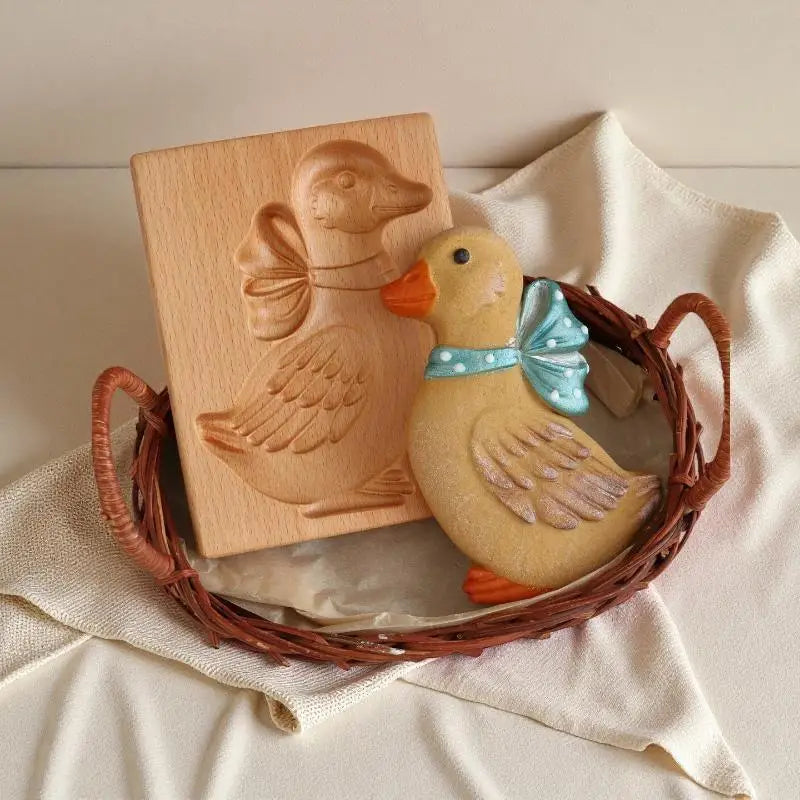 3D Wooden Animal Cookie Molds – Bird, Horse & Hedgehog