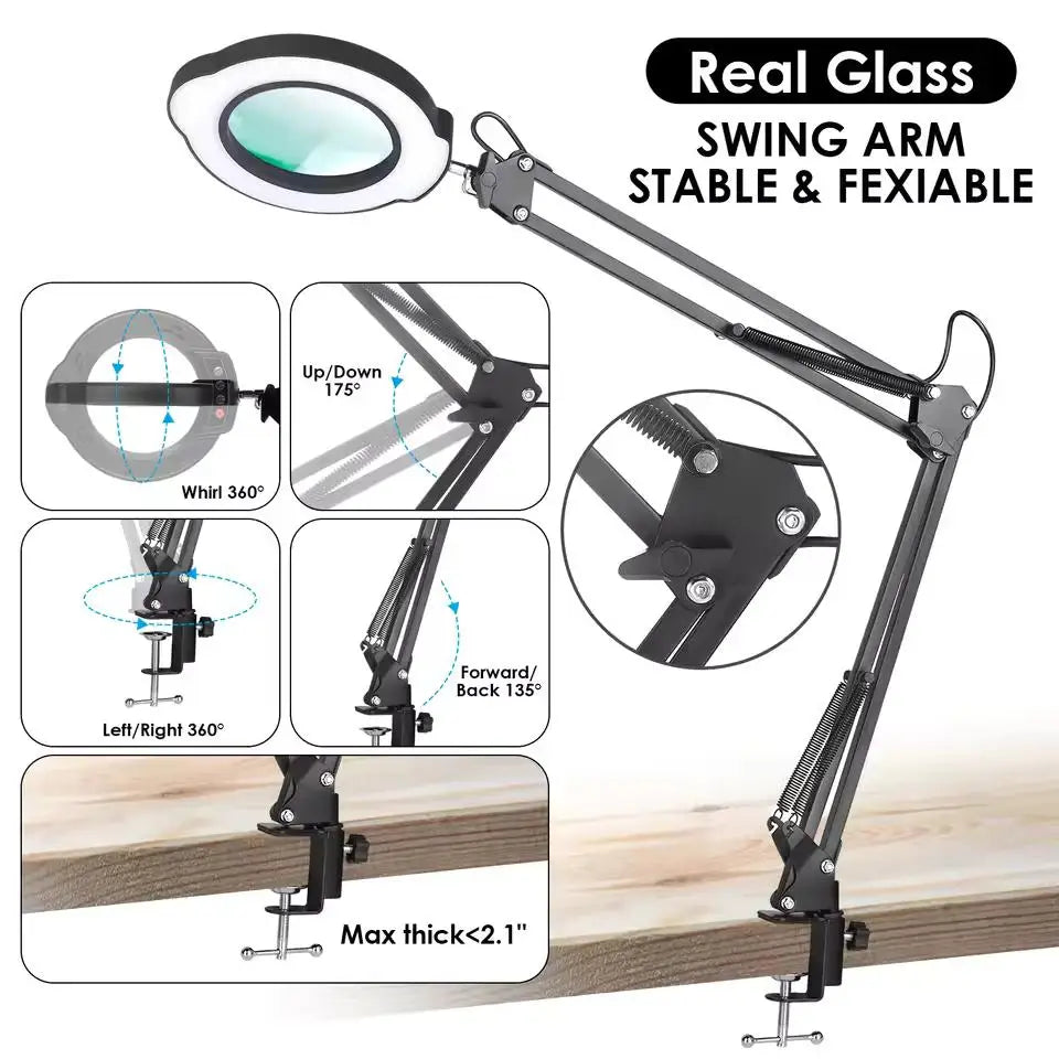 NEW USB Powered 10X Magnifying Glass with 72 LED 3 Color Lights - Adjustable Magnifier for Soldering Repair and Skincare Beauty Peaceful Pleasures Health and Wellness