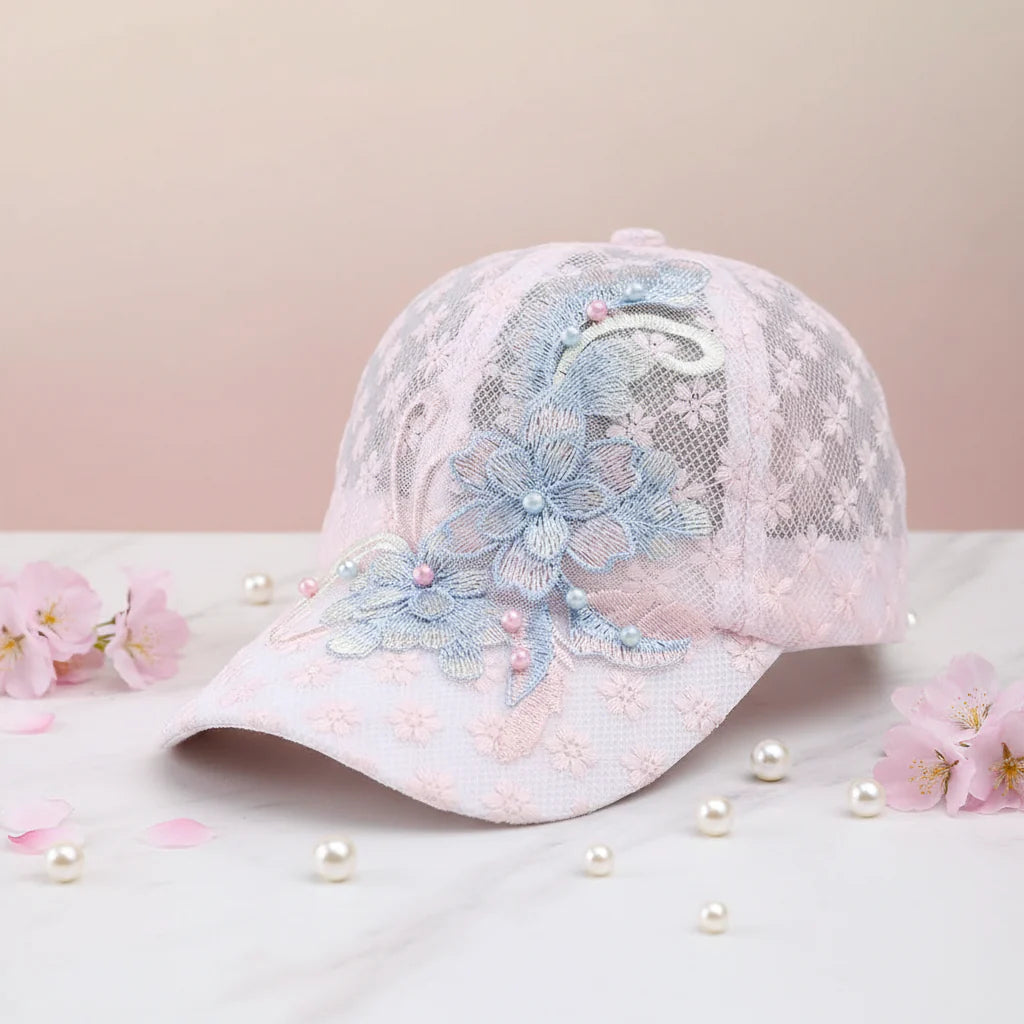 Women's Lace Floral Baseball Cap – Breathable & Adjustable