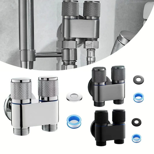 Dual Control Triangle Valve G1/2 | Bidet Sprayer Angle Valve Dual Control Angle Valve Peaceful Pleasures Health and Wellness