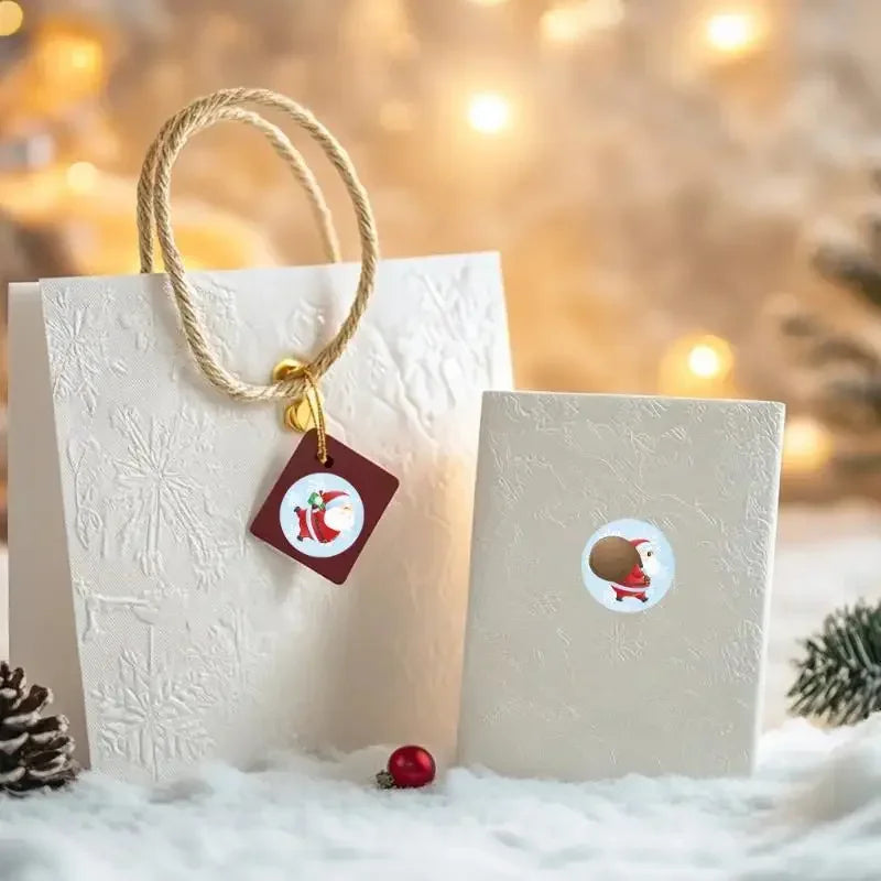 500 Christmas Round Stickers – Santa Seal Labels for Gifts