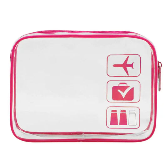 Transparent PVC Makeup Bag for Women Large Capacity Waterproof Handless Travel Toilet Bag Portable Storage Peaceful Pleasures Health and Wellness rose red