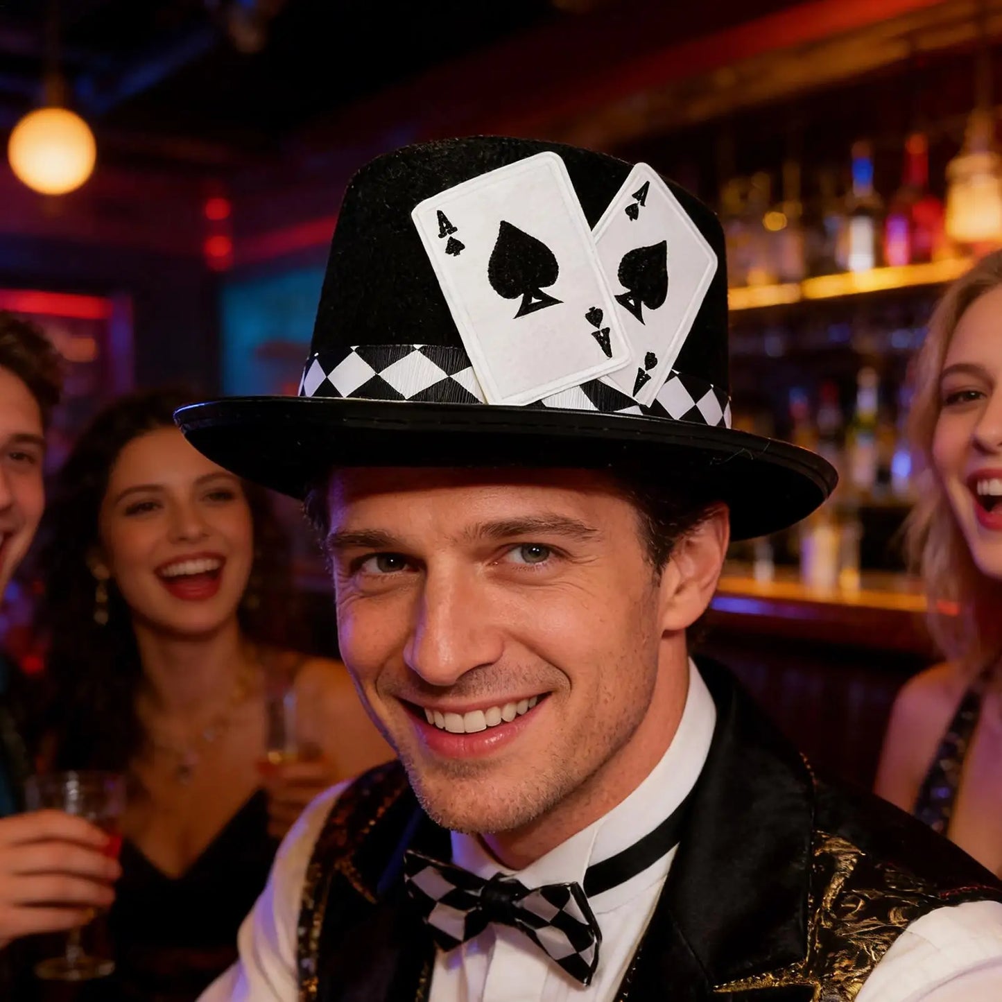 Magician Top Hat – Playing Card Felt Costume Hat | Halloween