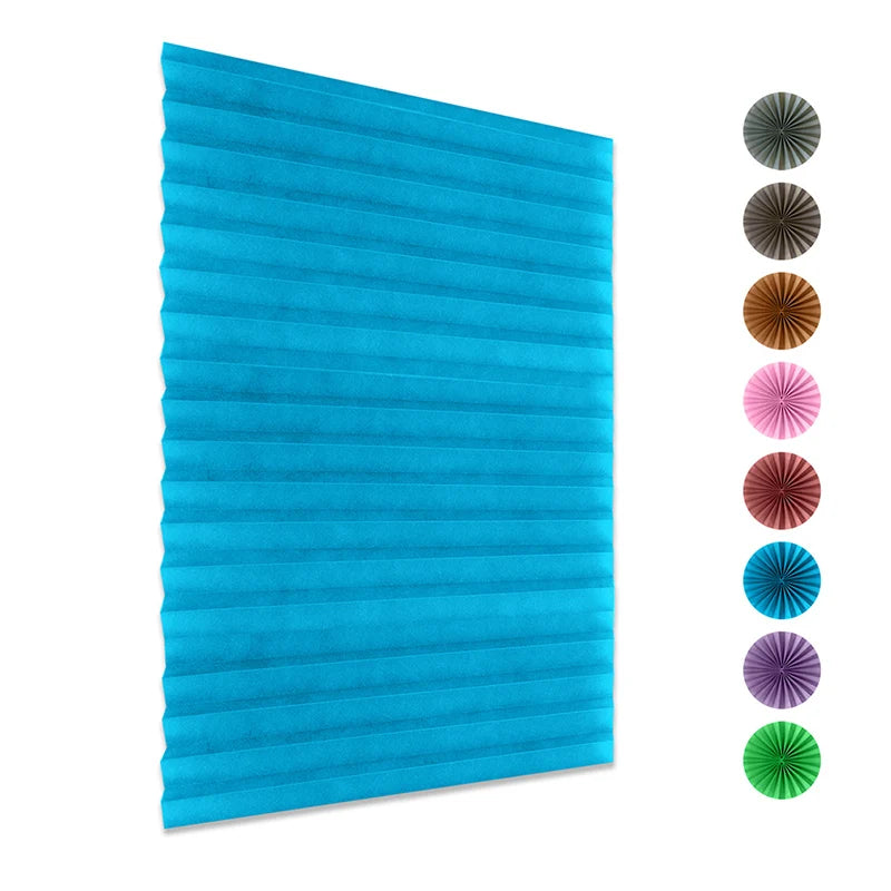 Self-Adhesive Blinds Semi-Blind Window Curtains Bathroom Kitchen Balcony Office Blinds Pleated Curtains Peaceful Pleasures Health and Wellness Blue 90x150cm